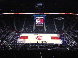Blick vom Oberrang der Philips Arena auf das Spielfeld der Atlanta Hawks